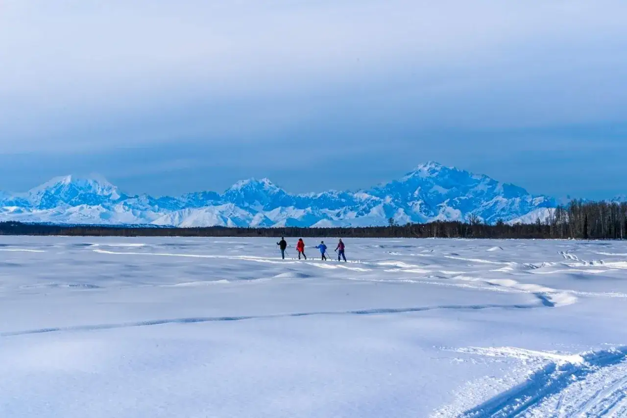Denali mountain peak Alaska sunny day