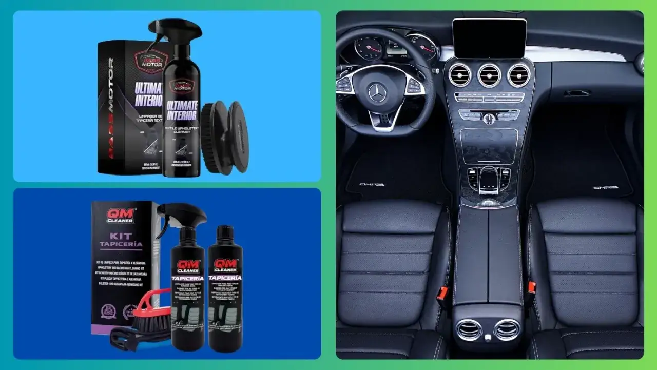 Kits de limpieza para tapicería de coche, ideales para saber como quitar manchas de flujo del coche y mantener el interior impecable.