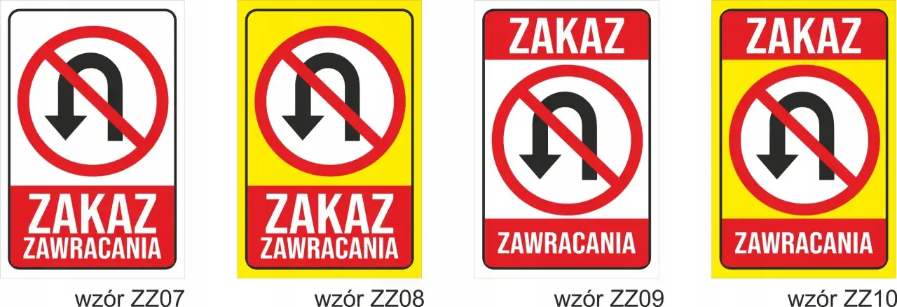 Znaki drogowe informujące o zakazie zawracania.