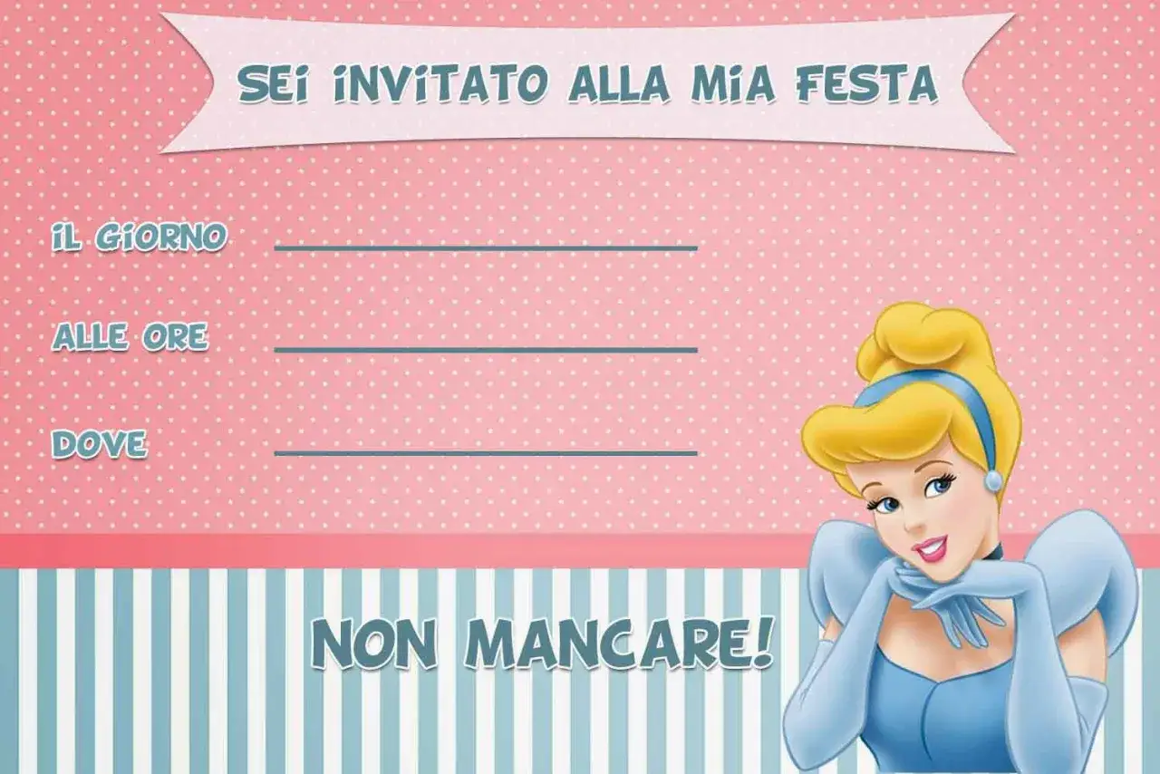 Invito compleanno con Cenerentola: 