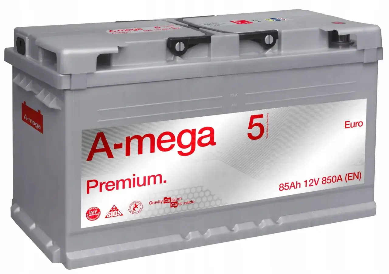 Akumulator samochodowy A-mega Premium 85Ah 12V 850A (EN) - niezawodny akumulator do diesla.