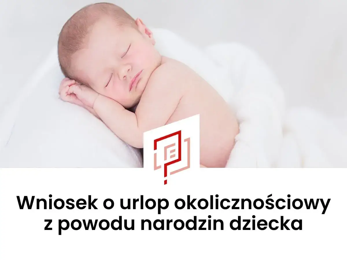 Śpiące noworodek na białym tle. Wniosek o urlop okolicznościowy na urodzenie dziecka to idealny czas na odpoczynek.