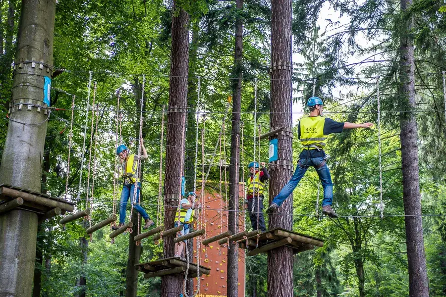 Park linowy Polska mapa lokalizacji Jedlanka Jedlina-Zdrój Stara Jedlanka