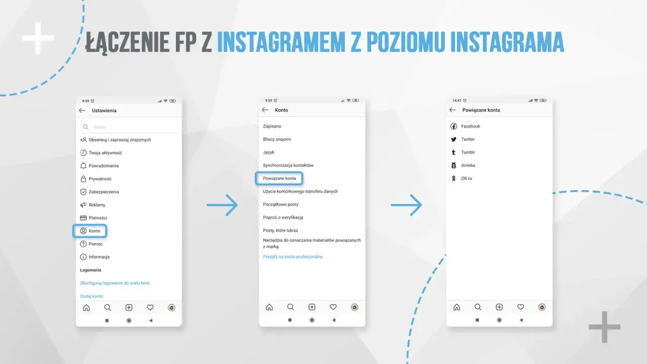 Jak założyć Instagrama przez FB? Zobacz, jak połączyć konta w ustawieniach Instagrama, wybierając
