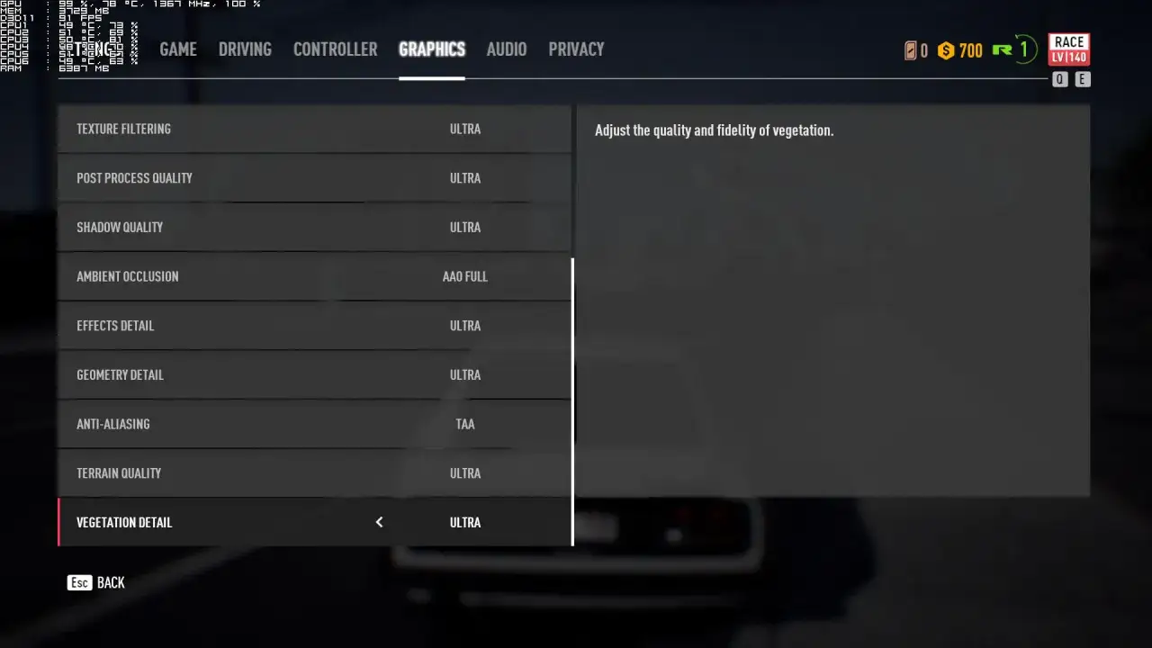 Ustawienia graficzne NFS Payback: tekstury, cienie, detale roślinności na Ultra. Sprawdź wymagania gry.