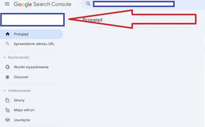 Google Search Console interfejs, dodawanie usługi