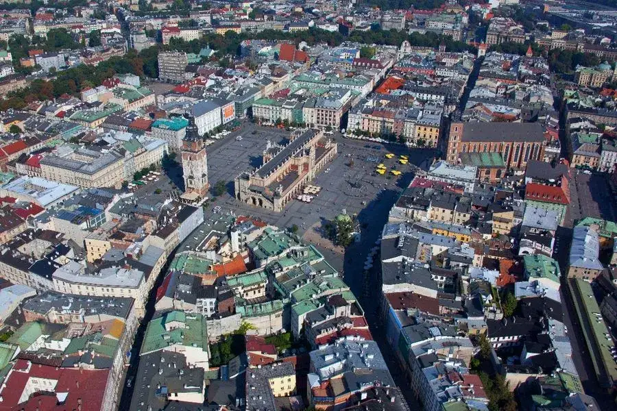 Krak&oacute;w Rynek Gł&oacute;wny widok z g&oacute;ry