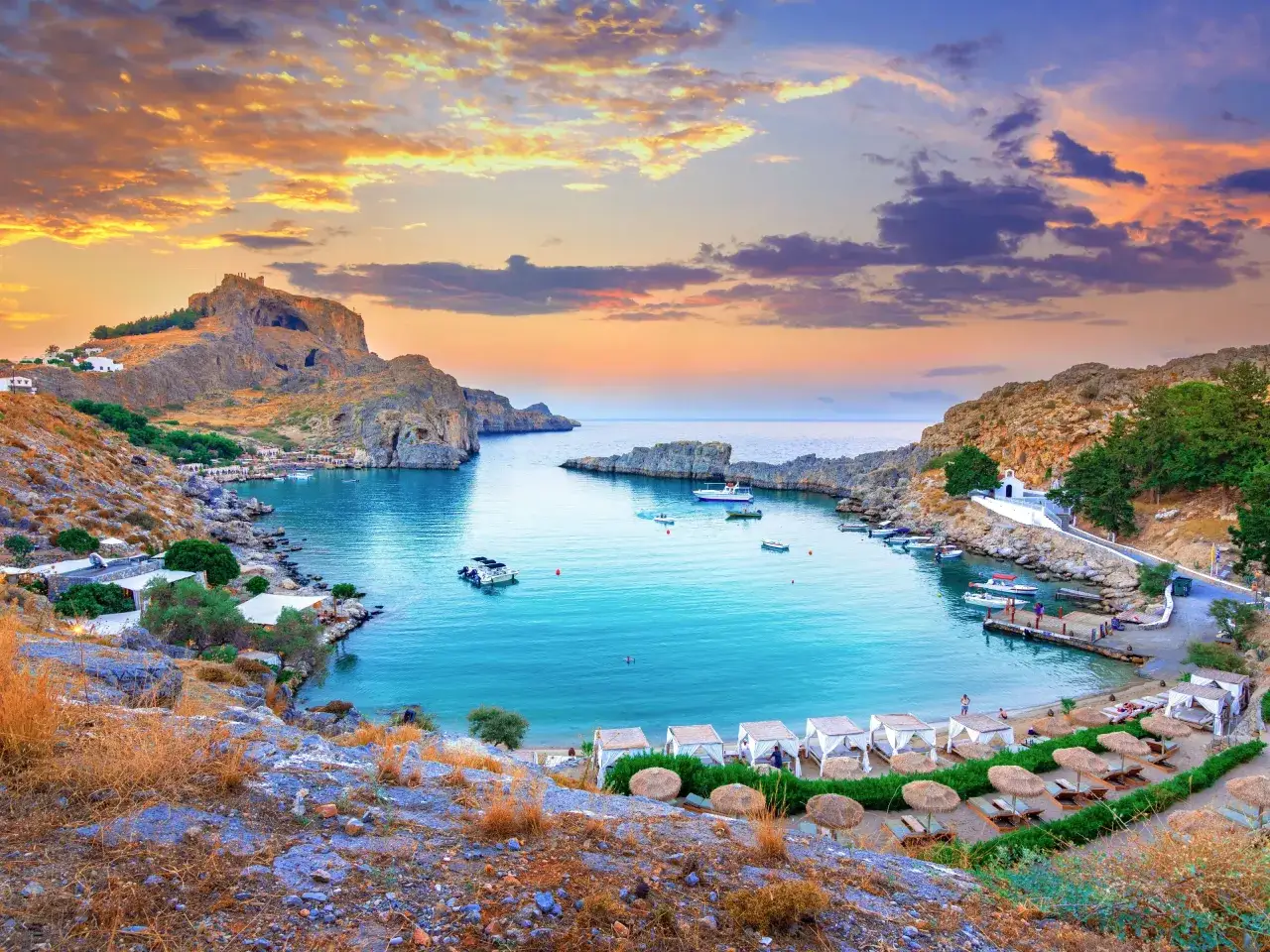 Faliraki Rodos widok z góry plaża i miasto
