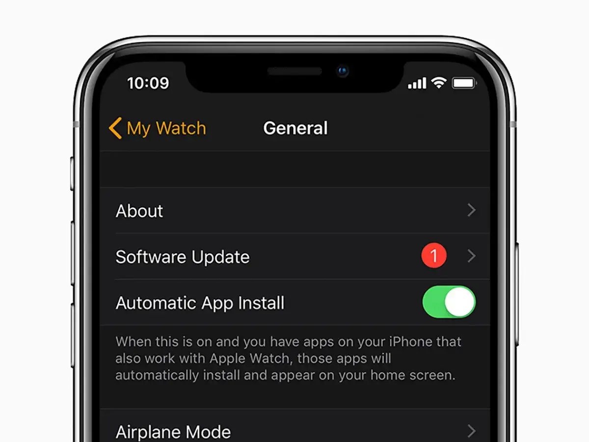 Ekran iPhone'a z menu