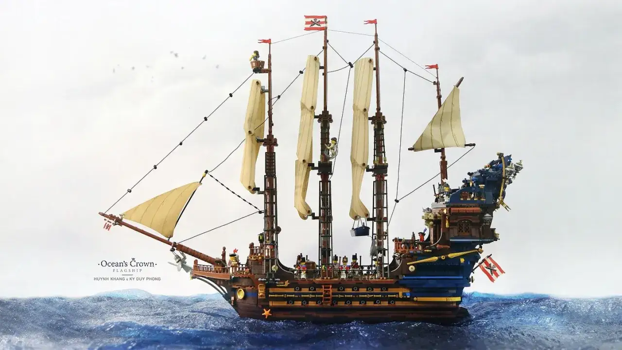 Detailreiches Lego Piratenschiff,