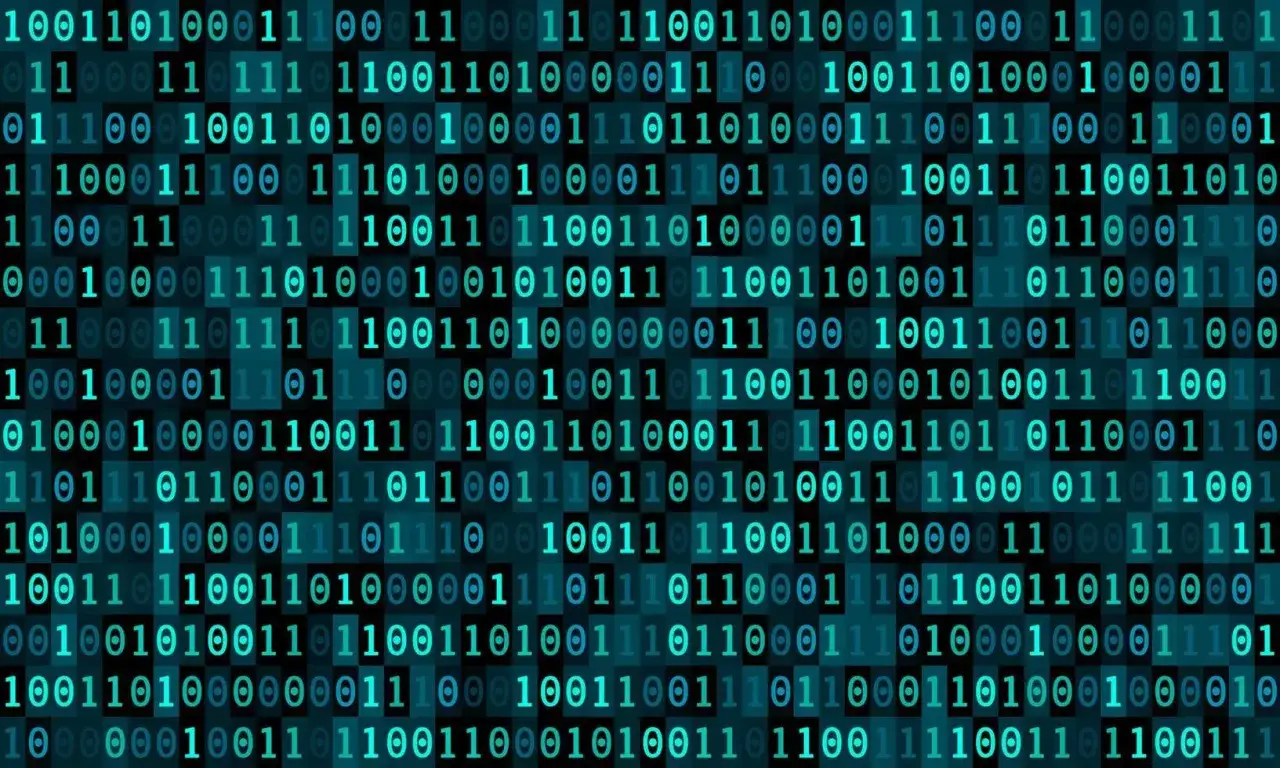 abstract digital code background with zeros and ones
