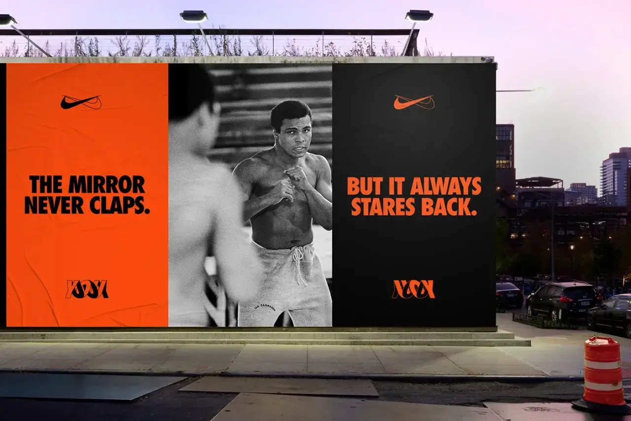 Nike billboard featuring Muhammad Ali. The text 