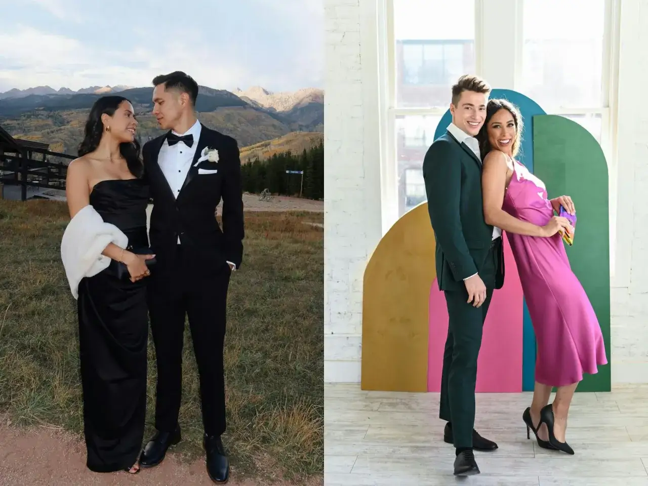 Ein Paar in eleganter Abendgarderobe, bereit für eine 