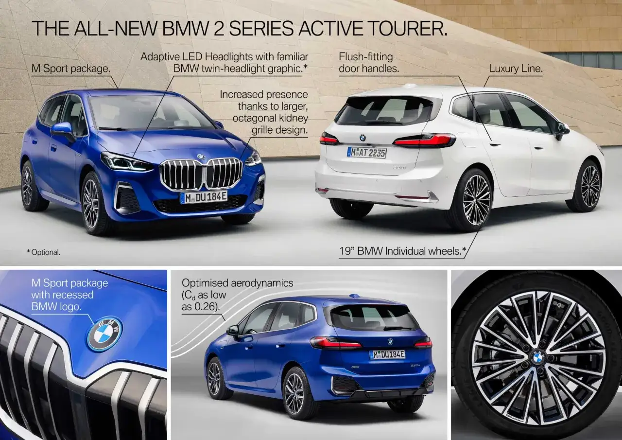 Nowy BMW 218i Active Tourer w wersji M Sport i Luxury Line. Eleganckie linie, sportowy charakter i innowacyjne detale.