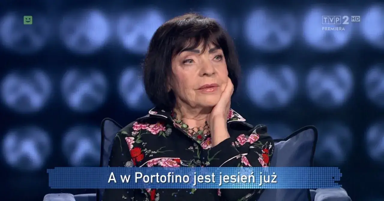 Sława Przybylska wspomina miłość w Portofino, gdy na ekranie pojawia się napis 