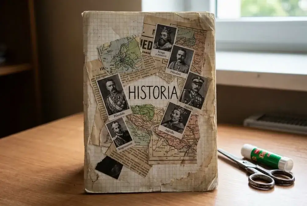 zeszyt do historii okładka kolaż
