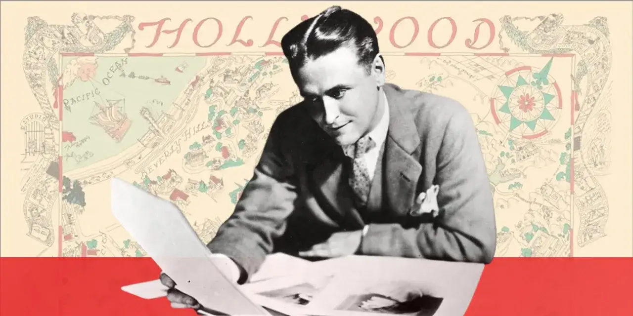 Fitzgerald wpatrzony w mapę Hollywood, jakby szukał inspiracji do kolejnej opowieści o złotym wieku kina.