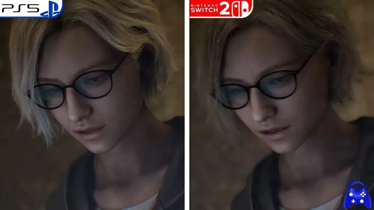 Kobieta z okularami, w tle logo PS5 i Nintendo Switch. Czy to zapowiedź Resident Evil Requiem PS5?