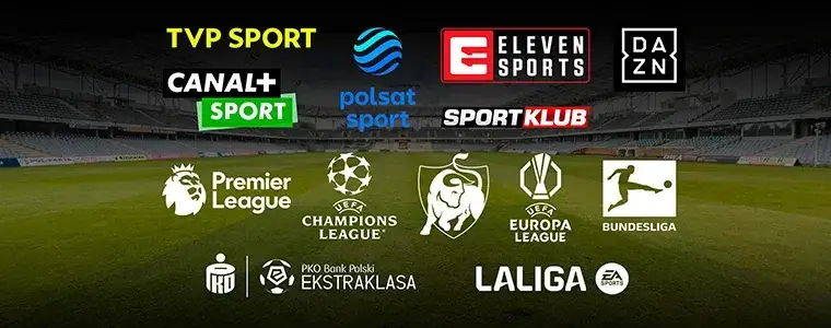 Legalne platformy streamingowe piłka nożna Polska, loga serwisów streamingowych