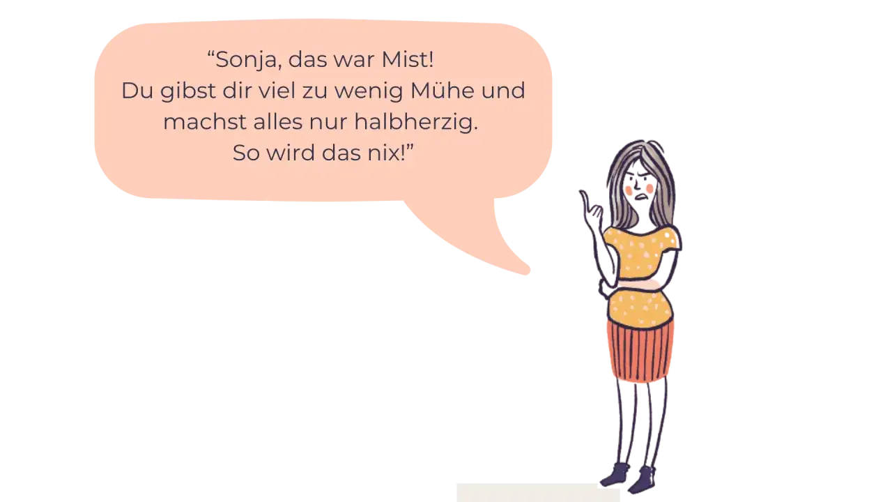 Eine Frau kritisiert Sonja: