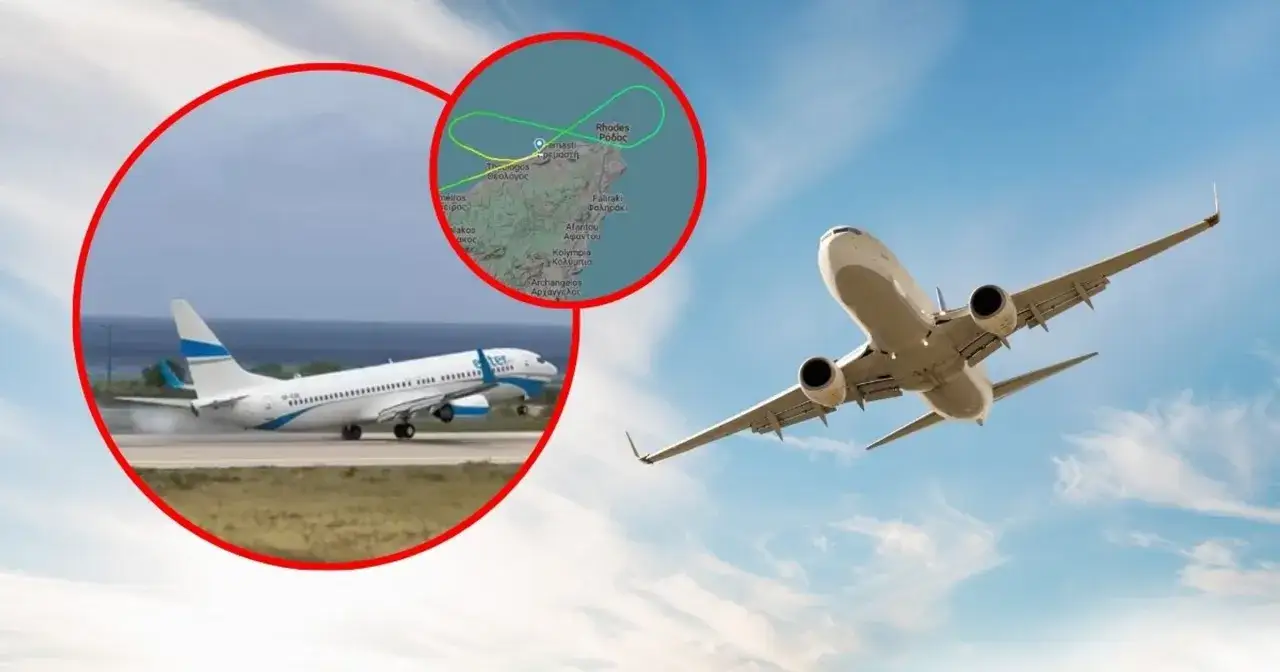 Samolot startuje, a na mapie widać trasę lotu na Rodos. Zastanawiasz się, ile się leci na Rodos?