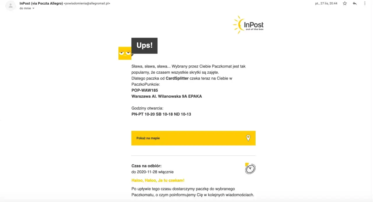 InPost Paczkomat przepełniony, InPost kurier nieudane doręczenie
