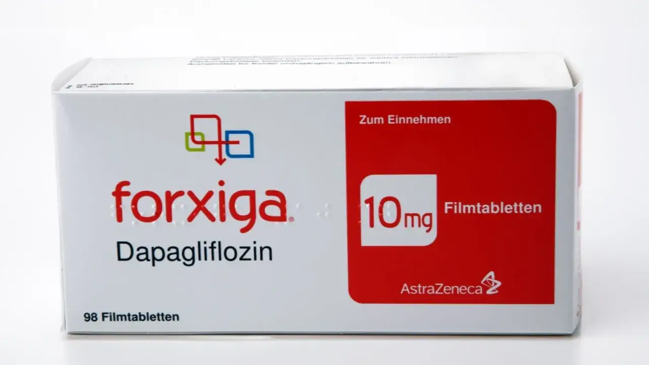 Opakowanie leku Forxiga 10mg, zawierające 98 tabletek. Szukasz forxiga zamiennik?