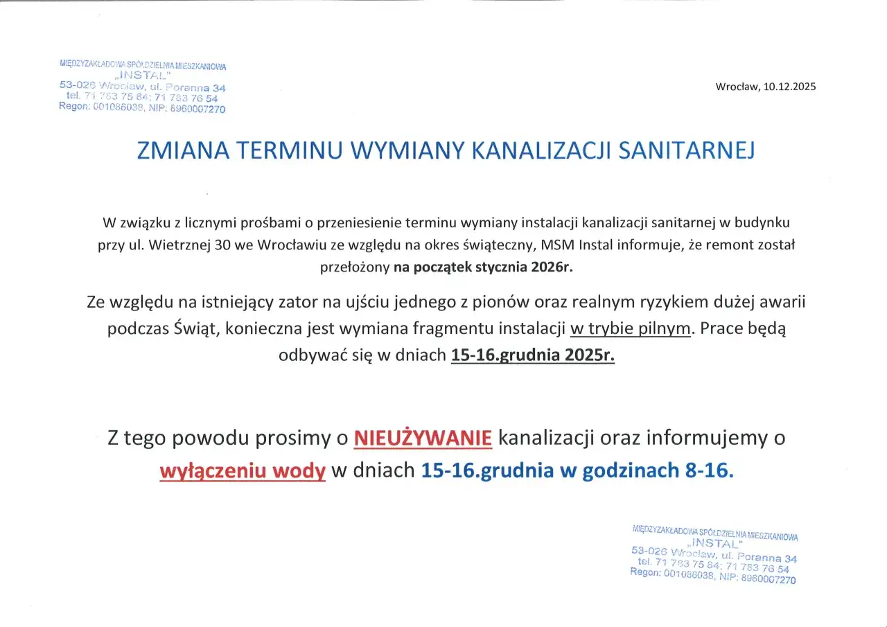Dokumenty do wniosku o remont spółdzielnia