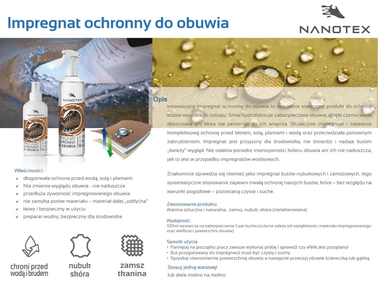 Jak często impregnować buty? Preparat Nanotex chroni przed wodą i brudem, zapewniając długotrwałą ochronę.