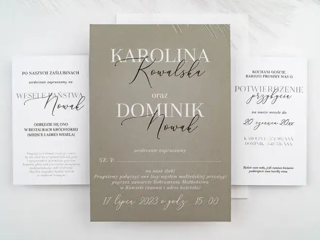 Przykłady zaproszeń ślubnych i urodzinowych w różnych stylach