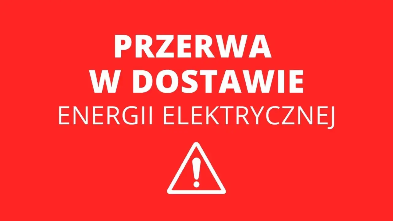 Czerwony znak z białym napisem 