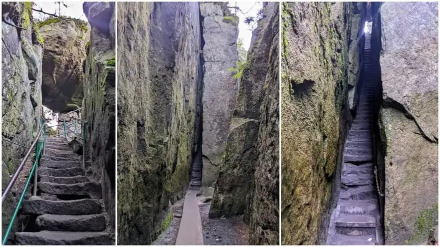 Góry Stołowe Szczeliniec Wielki labirynt skalny