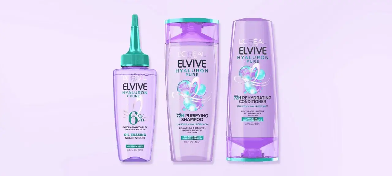 L'Oréal Elvive Hyaluron Pure-serum, schampo och balsam för fet hårbotten.