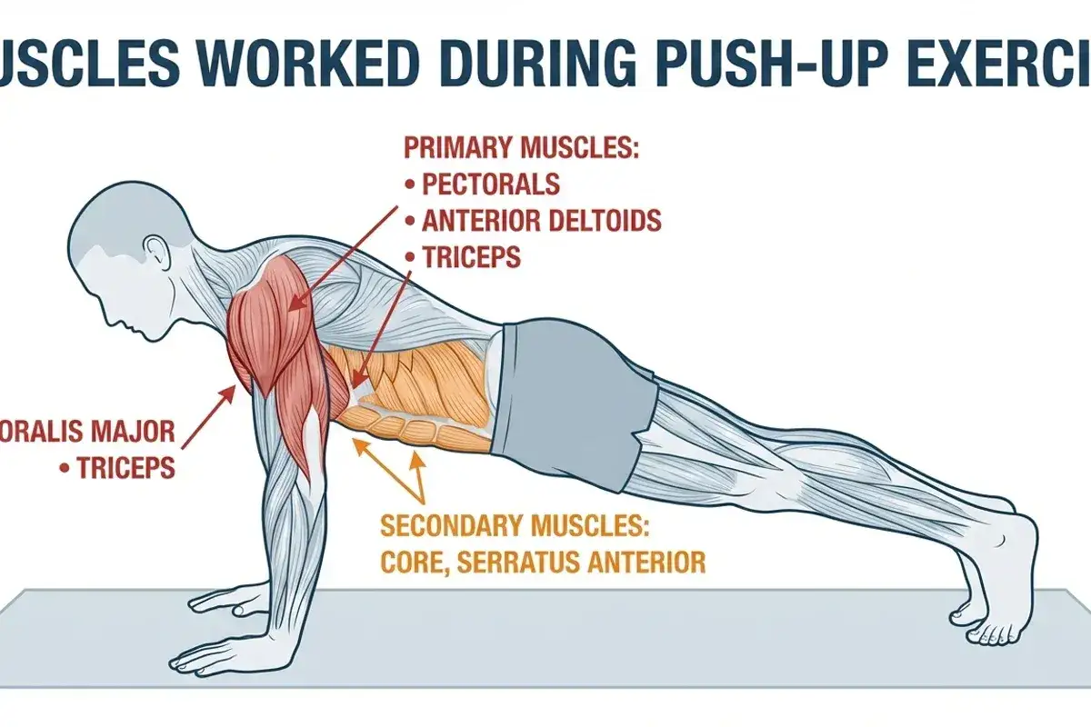 Anatomie d'une pompe : quel muscle travaille les pompes ? Les pectoraux, deltoïdes antérieurs et triceps sont les principaux. Le tronc et le dentelé antérieur sont secondaires.