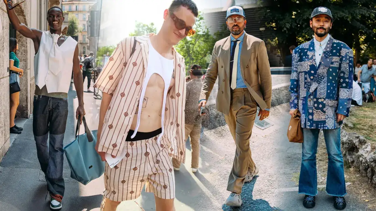 Uomo: come vestirsi in primavera con look audaci. Stili diversi, dal casual al formale, con tessuti leggeri e colori vivaci.
