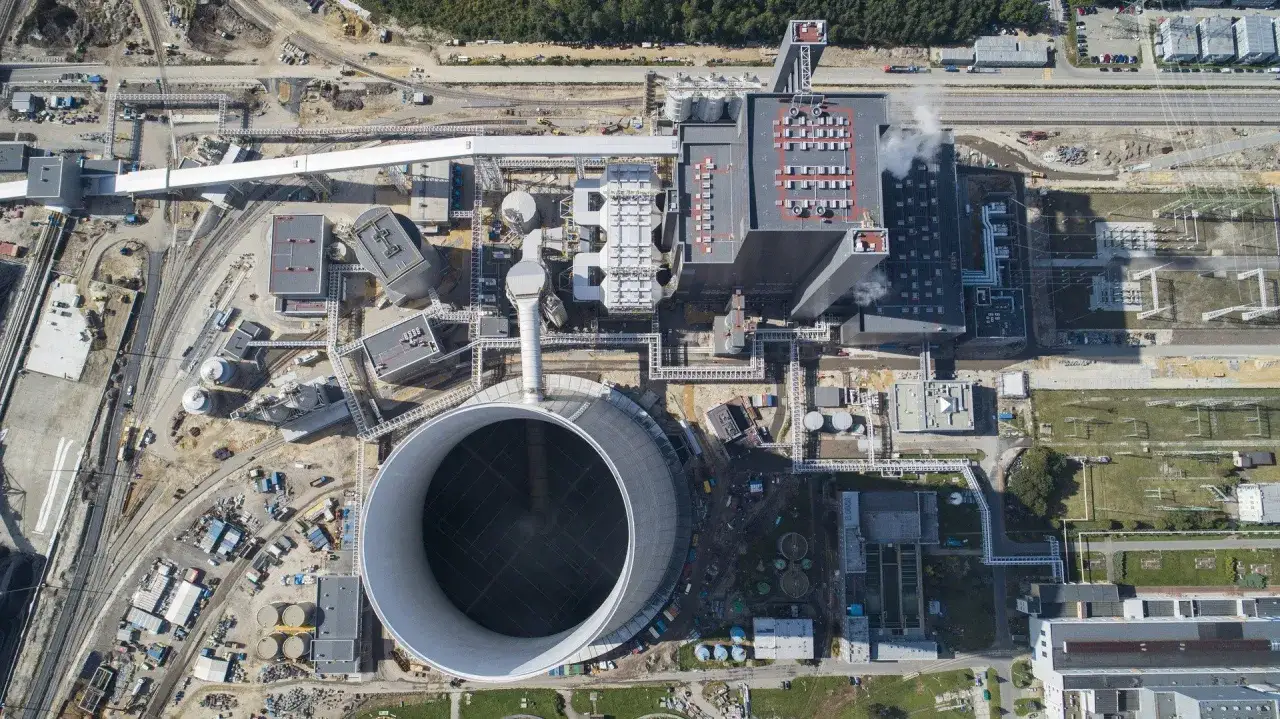 Elektrownia Jaworzno blok 910 MW z lotu ptaka