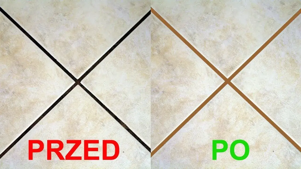 czyszczenie fug w kuchni przed po