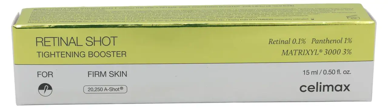 Celimax Retinal Shot – booster z 0.1% retinolu dla jędrnej skóry. Efekt