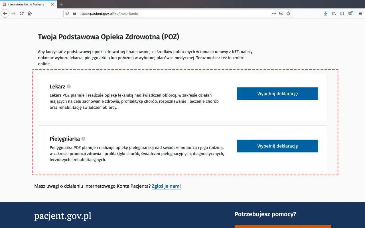 Internetowe Konto Pacjenta zmiana lekarza