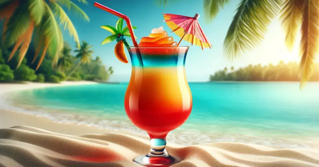 kolorowy warstwowy drink w kieliszku shot