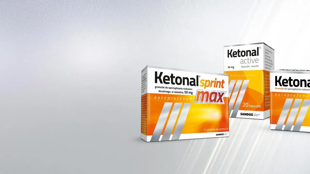 Ketonal bez recepty: opakowania Ketonal Sprint Max i Ketonal Active. Szybka ulga w bólu.