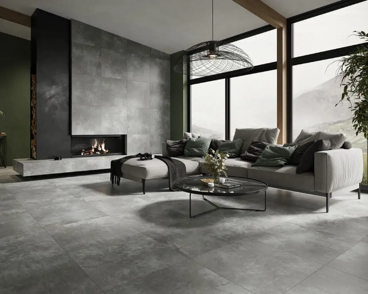 nowoczesne wnętrza z betonem architektonicznym