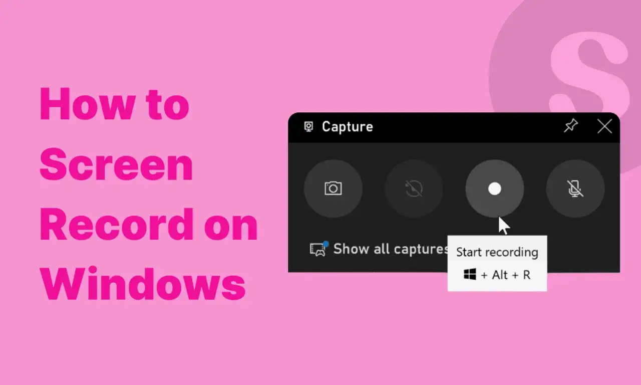 Nagrywanie ekranu Windows 10: kliknij przycisk nagrywania lub użyj skrótu Win + Alt + R, aby rozpocząć.