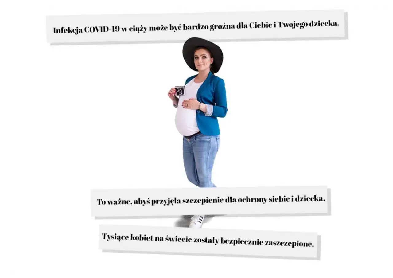 Kobieta w ciąży trzyma zdjęcie USG. Infekcja COVID-19 w ciąży jest groźna, szczepienie chroni Ciebie i dziecko.