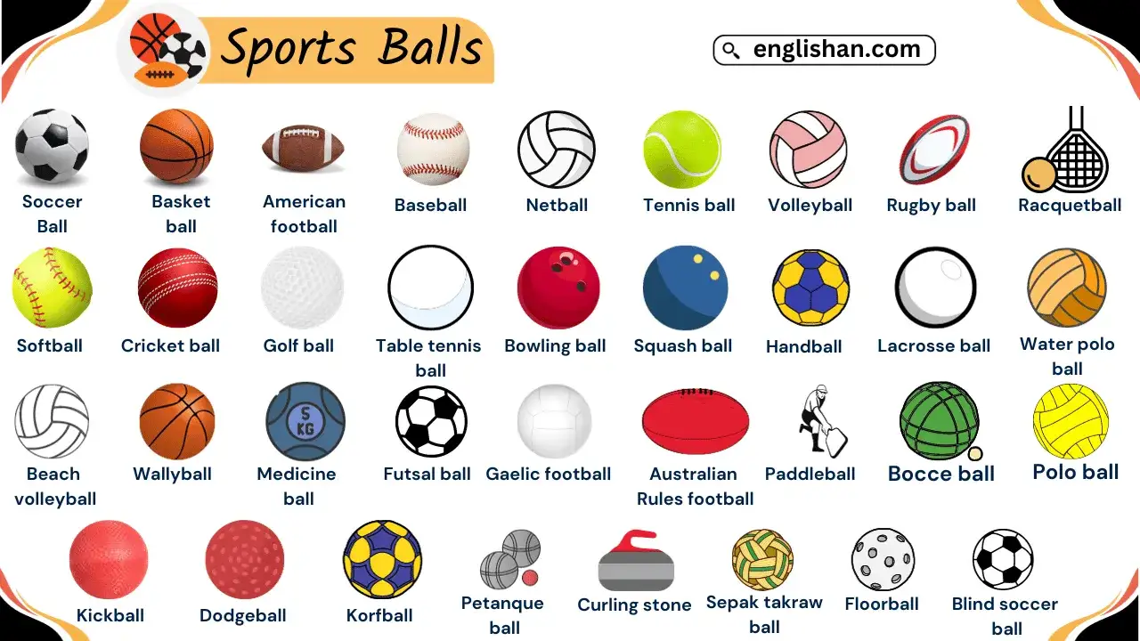 different types of sports balls