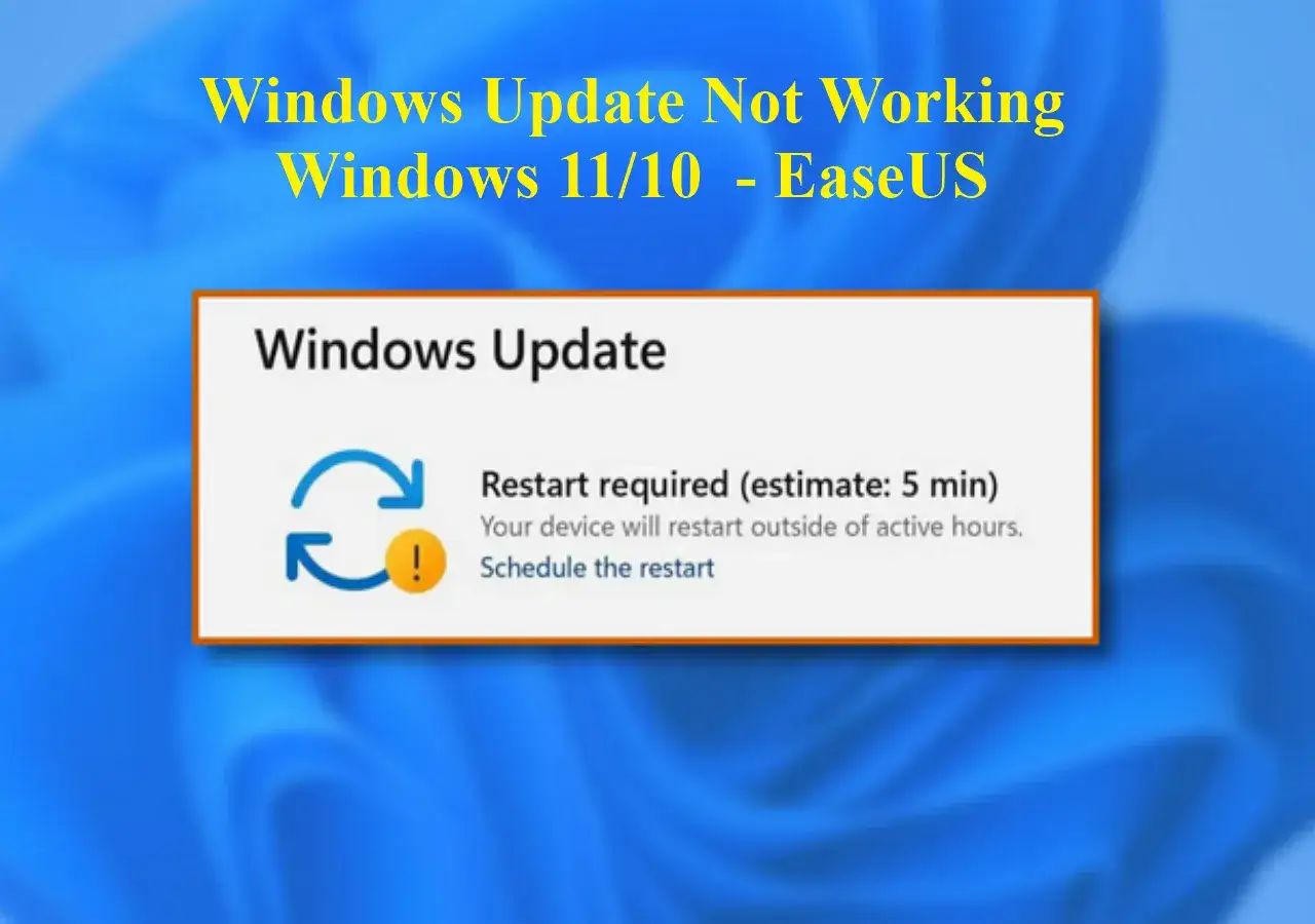 Schermata di Windows Update che richiede un riavvio per l'aggiornamento di Windows 11.