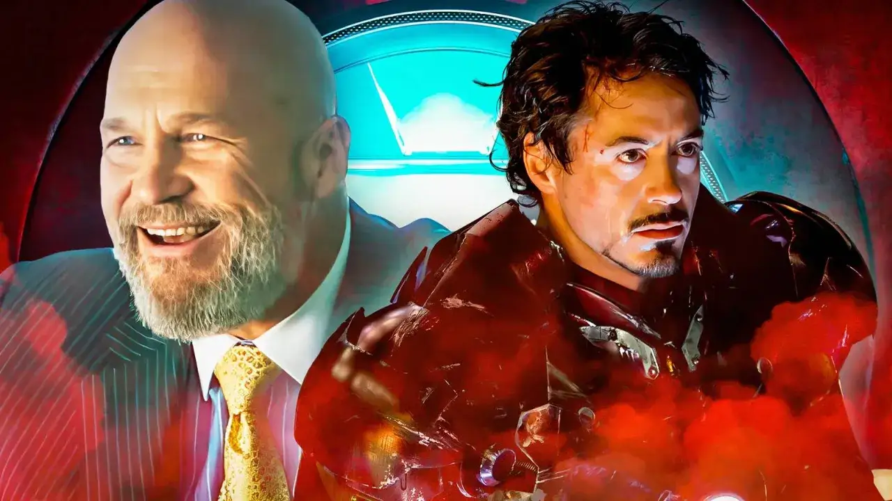 Obok Tony'ego Starka w zbroi Iron Mana, uśmiechnięty Jeff Bridges. To część obsady Iron Man.
