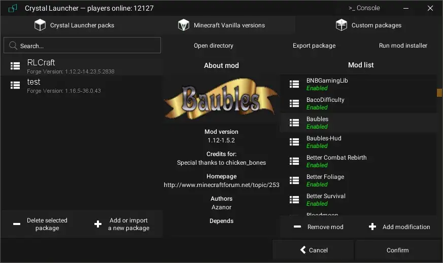 Minecraft modding setup Crystal Launcher