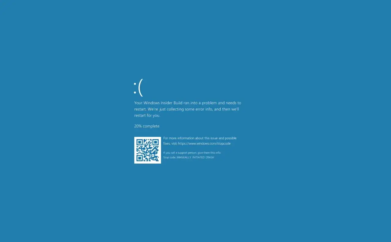Niebieski ekran błędu Windows z komunikatem