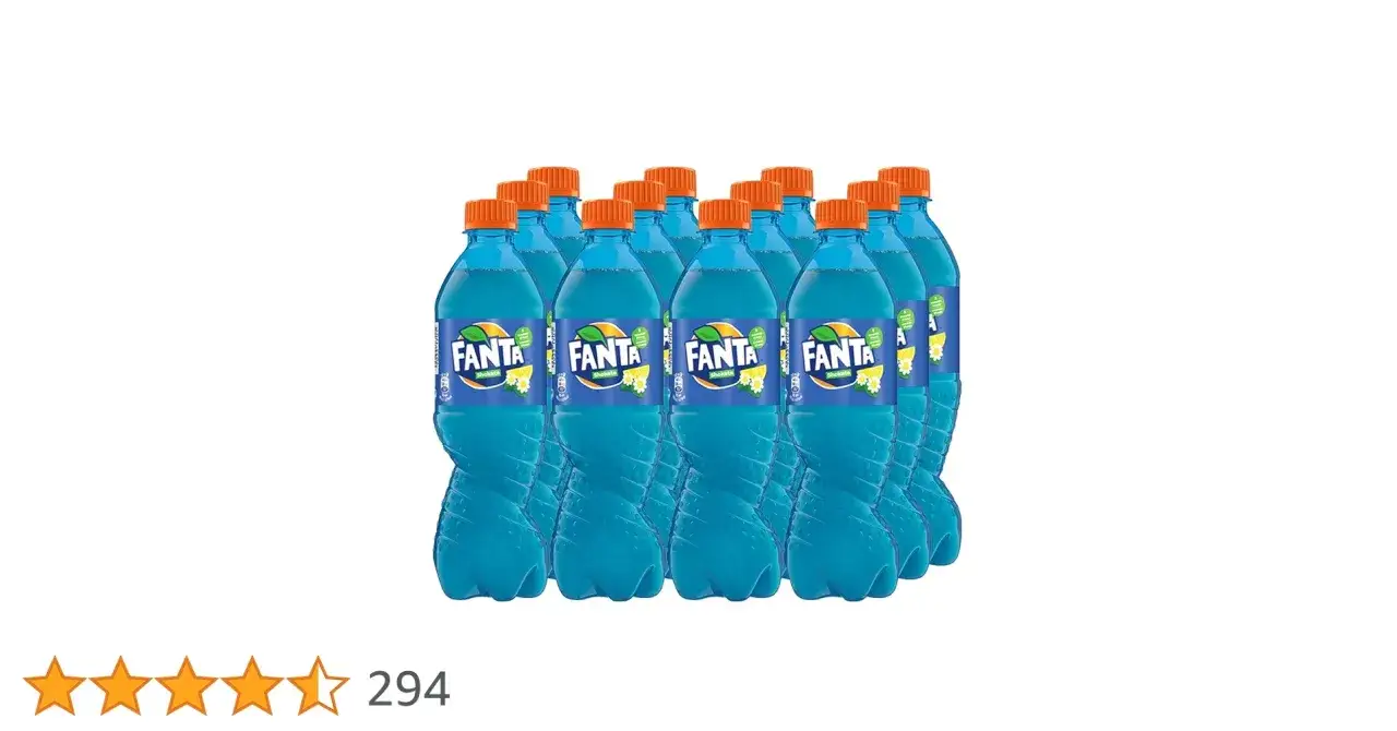 Fanta Shokata butelka i szklanka z napojem